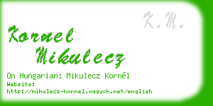 kornel mikulecz business card