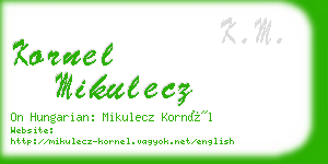 kornel mikulecz business card